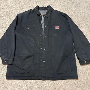 Vintage Ben Davis Chore Coat XXXL Canvas Blanket Lined Mechanic Workwear Black